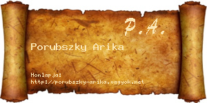 Porubszky Arika névjegykártya